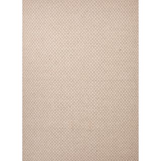 Handmade Flat weave Solid Pattern Ivory Area Rug (5 X 8)