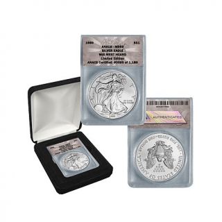 1989 MS69 ANACS Limited Edition of 1186 Silver Eagle Dollar Coin from the Midwe