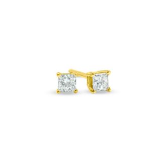 CT. T.W. Princess Cut Diamond Solitaire Stud Earrings in 14K Gold