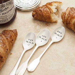 personalised initial and date spoon by the cutlery commission