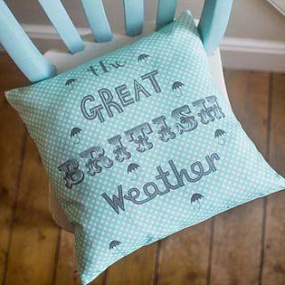 the great british weather cushion by 'by alex'
