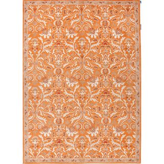 Hand tufted Transitional Oriental Red/ Orange Area Rug (96 X 136)