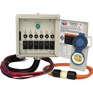All-Power America Generator Transfer Switch — 30 Amp, 6 Circuit, Model# APTS7201