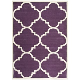 Handmade Moroccan Purple Wool Indoor Rug (6 X 9)