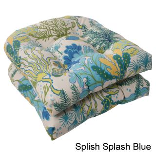 Pillow Perfect Splish Splash Outdoor Wicker Seat Cushions (set Of 2)