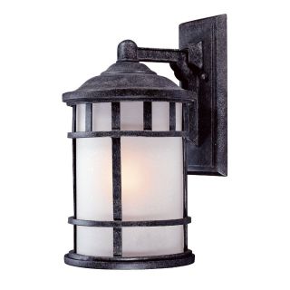 Wallmount 1 light Outdoor Stone Light Fixture With Frosted Glass Shade