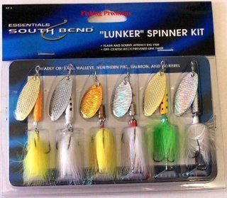 South Bend 6 pc. Lunker Spinner Bait Kit   Flashy  Fishing Spinners And Spinnerbaits  Sports & Outdoors
