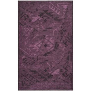 Safavieh Palazzo Black/ Purple Over dyed Chenille Rug (5 X 8)