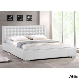 Baxton Studio Madison White Modern Full size Bed With Upholstered Headboard