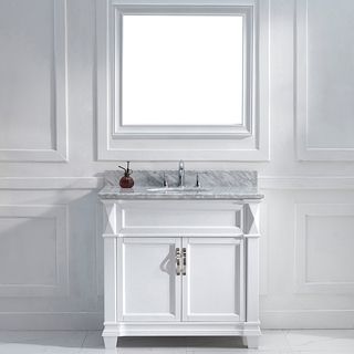 Virtu Victoria 36 inch White Single Round Sink Vanity Set White Size Single Vanities