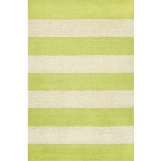 Transocean Bold Stripe Outdoor Rug (76 X 96) Green Size 8 x 10