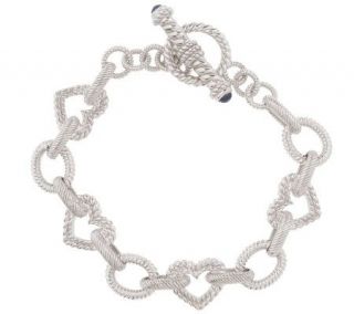 Judith Ripka Sterling Heart Link Bracelet —