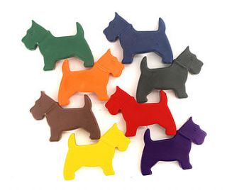 set of eight scotty dog crayons by colour me fun