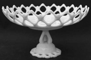 Westmoreland Doric Milk Glass 10 Footed Cupped Bowl   Line #3, Milk Glass, Lacy