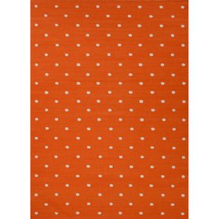 Handmade Flat Weave Geometric Pattern Red/ Orange Reversible Rug (9 X 12)