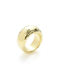 Gold Hammered Wide Band Ring by Ippolita