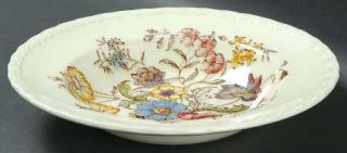 Metlox   Poppytrail   Vernon May Flower Rim Soup Bowl, Fine China Dinnerware   E