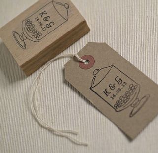 personalised sweets jar wedding favours stamp by beautiful day