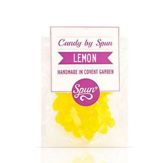 lemon hard rock candy in a bag by spun candy