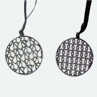 flat circle silver pendant by kate holdsworth designs