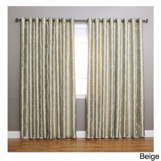 Traditional Damask Wide Width Grommet Curtain Panel Pair