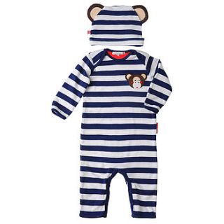 michael the monkey appliqué playsuit & hat by olive&moss