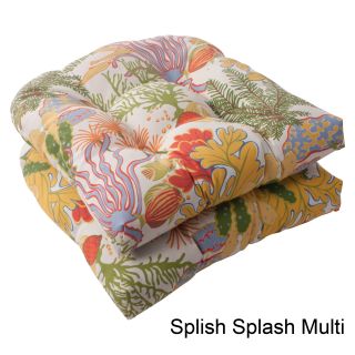 Pillow Perfect Splish Splash Outdoor Wicker Seat Cushions (set Of 2)