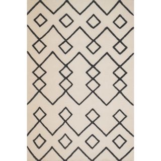 Handcrafted Lennon Ivory Wool Rug (79 X 99)