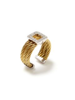 Diamond Square Triple Celtic Cable Ring by Charriol