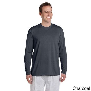 Gildan Mens Performance Long Sleeve T shirt Grey Size XXL