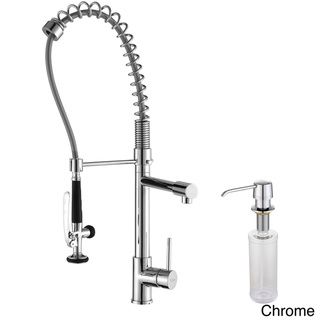 Kraus Single Lever Pull Out Kitchen Faucet and Dispenser Kraus Kitchen Faucets