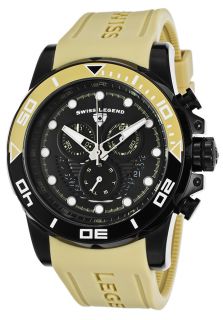 Swiss Legend 21368 BB 01 BGAS  Watches,Avalanche Chronograph Beige Silicone Strap Black Dial, Casual Swiss Legend Quartz Watches