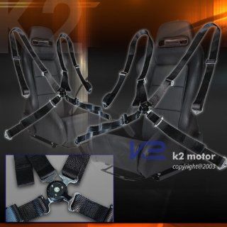 2x 4 Point Camlock Racing Seat Belt Belts Harness Black Automotive