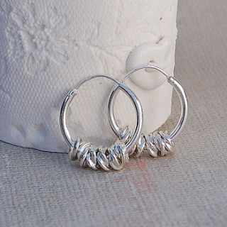 silver hoola hoop earrings by indivijewels