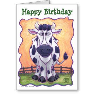 Animal Parade Cow Happy Birthday Card