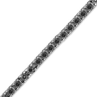 CT. T.W. Enhanced Black Diamond Tennis Bracelet in Sterling Silver