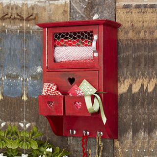 vintage style red cupboard with drawers by retreat home