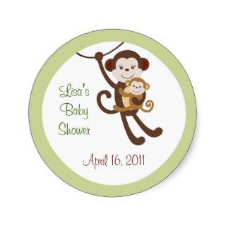 Baby Luv Monkey Jungle Envelope Seals Stickers