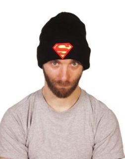 Black Knitted DC Comics Superman Logo Beanie Hat from Addict at  Men’s Clothing store Skull Caps