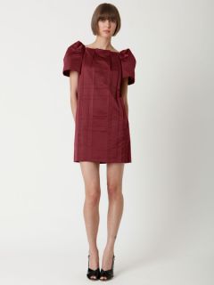 DUCHESS SATIN PLEATED PUFF SLEEVE DRESS by Marc Jacobs