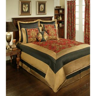 Sherry Kline Milano Red Black 8 piece Comforter Set