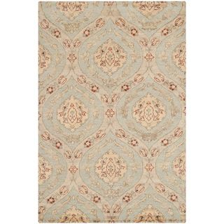 Safavieh Hand knotted Santa Fe Teal/ Gold Wool Rug (4 X 6)