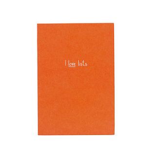 'i love lists' notebook by kiki's gifts and homeware