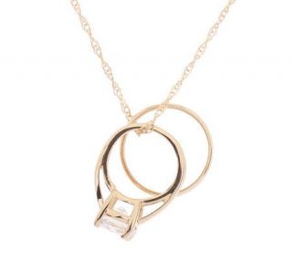 Diamonique Wedding Set Charm Necklace 14K Gold —
