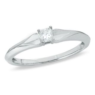 10 CT. Princess Cut Diamond Promise Ring in 10K White Gold   Zales