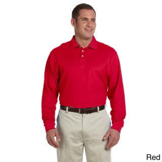 Devon and Jones Mens Pima Pique Long sleeve Polo Shirt Red Size XXL