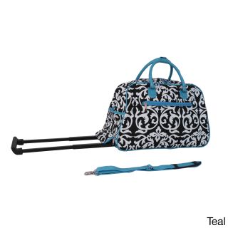 World Traveler Damask 21 inch Carry on Rolling Duffle Travel Bag