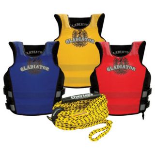 Gladiator Four Tubing Vests and 4 Person Tube Rope Package 40702