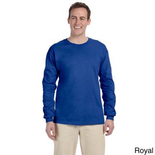 Jerzees Jerzees Mens Hidensi t Long Sleeve Solid T shirt Blue Size XXL