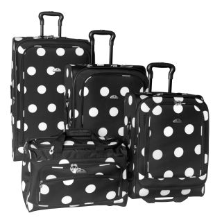American Flyer Grande Black And White Dots 4 piece Luggage Set
